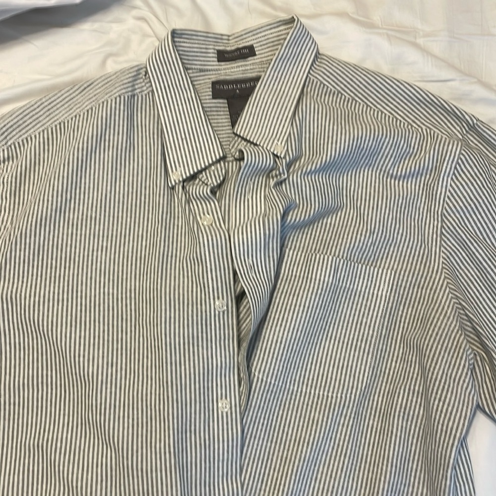 Saddlebred long sleeved button up collared shirt XL